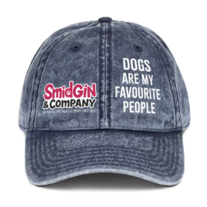 Vintage Cotton Twill Cap - Logo with Slogan: "Dogs Are My Favourite People"